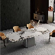  Modern Marble Dining Tables Breathable Fabric Leather Dinner Chair Dining Table Set