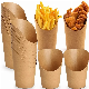  Custom Slanting Fries Cup Kraft Paper Bubble Waffle Scoop Cups Disposable Drink Cup and Chip French Fries Cup