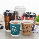  Customized Printed Disposable Double Wall Black Paper Coffee Cups with Logo