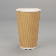  4 8 12 16 20 Oz Custom Wholesale Disposable Ripple Wall Mug Paper Cup Beverage Milk Tea Coffee Cups for Hot and Cold Drinks with Lids