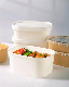  750ml White Take out Food Packaging Containers with Paper Lid, Pet Clear Lid