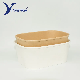  Disposable Biodegradable Takeaway Food Bowl PE Coated Kraft Paper Square Paper Bowl