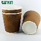 Custom Embossed Double Ripple Wall Paper Coffee Cup with Lid