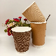 Custom Printing Logo Disposable Ripple Wall Paper Coffee Cup with Plastic Lids manufacturer