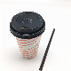 8oz/12oz/16oz Disposable Single Hot Drink Coffee Paper Cup with Lid Straw manufacturer