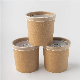 Custom Disposable Hot Soup Bowls Take Away Kraft Paper Soup Cup with Paper Lid