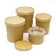 Eco-Friendly Disposable Kraft Paper Bowl Food Packaging Cup with Lid