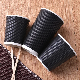  Corrugated Hot Drink Paper Cup Disposable Coffee Cup with Lids Milk Tea Beverage Cup Takeaway Packages