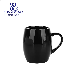  Black Color Glaze 385ml Round Shape Ceramic Cup with Handle for Tea Coffee Juice Stoneware Mug