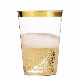  16oz Premium Gold Plastic Cups Clear Plastic Double Gold Rimmed Cups Fancy Disposable Wedding Party Cups