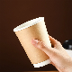  Manufacture Disposable Kraft Paper Double Wall Coffee Cup with Design