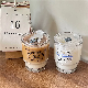  Korean Style Cartoon Dog Glass Bamboo Coffee Cup Breakfast Cup with Straw