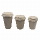  Wholesale Disposable Paper Cups Sugarcane Pulp Biodegradable Natural Cups 250/350 with Lid (MK-11)