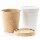  Disposable 12oz PE Coated Kraft Paper Soup Cup and Lid Double Wall Noodle Paper Cups