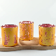 Christmas Embossed Pattern Colours Stained Glass Candle Holder Glass Candle Holder