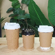  Paper Double Wall Cup with High Mouth No Straw Drinking Disposable Plastic Coffee Cup Lids