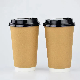 High Quality Double Layers Kraft Paper Coffee Cup with Plastc Lids