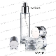 40ml 100ml 120ml Glass Lotion Bottle Silver Lotion Pump with Round Shape Glass Container
