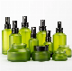  Empty Cosmetics Packing Frosted Amber Glass Jar 30g 50g Skincare Lotion Bottle Pump Glass Cream Essence Packaging Bottle Set
