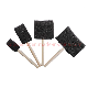  Art Sponge Brush Wood Handle Durable Foam Sponge Paint Brush