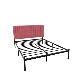  European Simple Fabric Princess Bed Model Room Metal Bed