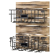  Wood Metal Wire Wall-Mounted Storage Basket Rack