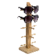  5-Pair Natural Bamboo Wood Sunglasses Display Stand, Tabletop Retail Eyewear Storage Jewelry Rack
