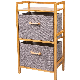  Custom Logo Bamboo Wooden Cabinet Floor Bathroom Accessories Flower Display Rack
