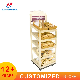  Custom Wood Metal Retail Floor Stand Water Bottle Storage Beer Grocery Store Display Rack Supermarket Drink Food Display Shelves Bread Display Rack