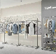  OEM Stainless Steel Standing Display Rack Clothing Store Fixture Garments Exhibition Rack