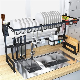  Matte Metal Black Powder Coating Dish Drying Rack Over Sink