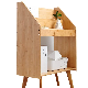  Bamboo Floor Book and Magazine Display Shelf Multifunction Free Standing Organizer Storage Rack