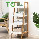  4 Tier Ladder Shelf, Bamboo Storage Rack, Freestanding Bookshelf with MDF Shelving, Flower Shelf Plant Display Rack