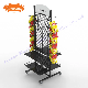  Metal Supermarket Exhibition Storage Shelf Double Sided Hanging Snack Chips Wire Display Rack