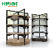  Wooden and Metal Display Rack with Wire Fence