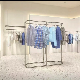  ODM Strong Stainless Steel Clothes Display Standing Rack Garments Store Fixture