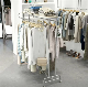  Wholesales Stainless Steel Double Side Clothes Display Standing Rack Garments Store Fixture