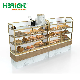  Light Duty Metal Wooden Diret See Glass Door Display Bread Gocery Shelf Bakery Rack for Sale