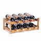  Standing Bamboo Wine Glass Bottle Holder, Countertop Storage Wall Wood Wine Display Rack