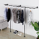  Industrial Pipe Clothes Rack, Heavy Duty Wall Mounted Black Iron Garment Bar, Retail Display Rack