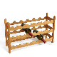  Three Tier Bamboo Display Rack Folding with 18 Bottle 62lx36hx18wcm
