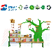  Movable Cartoon Design Kids Bookcase Bookshelf, Kindergarten and Preschool Reading Area Decoration, Children Wooden Display Bookshelf, School Library Book Rack