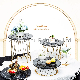 Banquet Decoration Cafeteria High Tea Cupcake Display Dessert Riser Frame Stand Stainless Steel Salad Fruit Sweet Bowl Set Wire Catering Serving Food Plate Rack