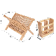  2 Tier Bamboo Plate Storage Rack Folding Dish Drying Racks for Kitchen Display Organizer