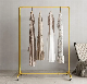  Rustic Industrial Clothing Rack on Wheels Heavy Duty Garment Racks for Home, Clothes Display Rack Retail Display-Gold