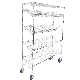  Chrome Sloping Shelf Slant Wire Shelving Storage Trolley Metal Display Rack