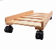  Wholesale Practical Home Office Furniture Computer Case Rolling Shelf Wooden Stand Rack CPU Wood Stand with Mobile Casters