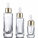  High Quality 30ml 50ml Square Transparent Glass Bottle with Dropper for Skin Care Essential Oil
