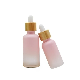  Customized Gradient Printing Serum Cosmetic Packaging Glass Essential Oil Dropper Bottle with Bamboo Cap