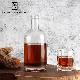  Wholesale 500ml 17oz High Quality Round Shape Transparent Glass Bottle for Vodka Whisky Wine Brandy Tequila with Cork Stopper